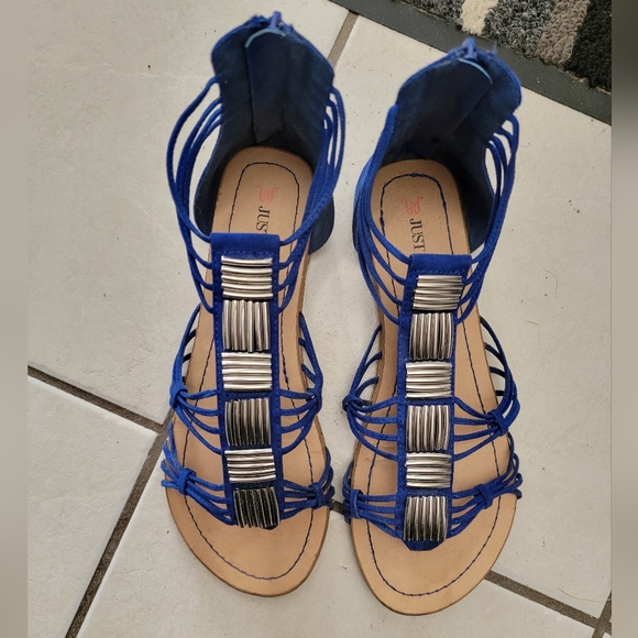 Justfab sandals cobalt size 11 - Picture 2 of 5